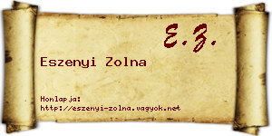 Eszenyi Zolna névjegykártya